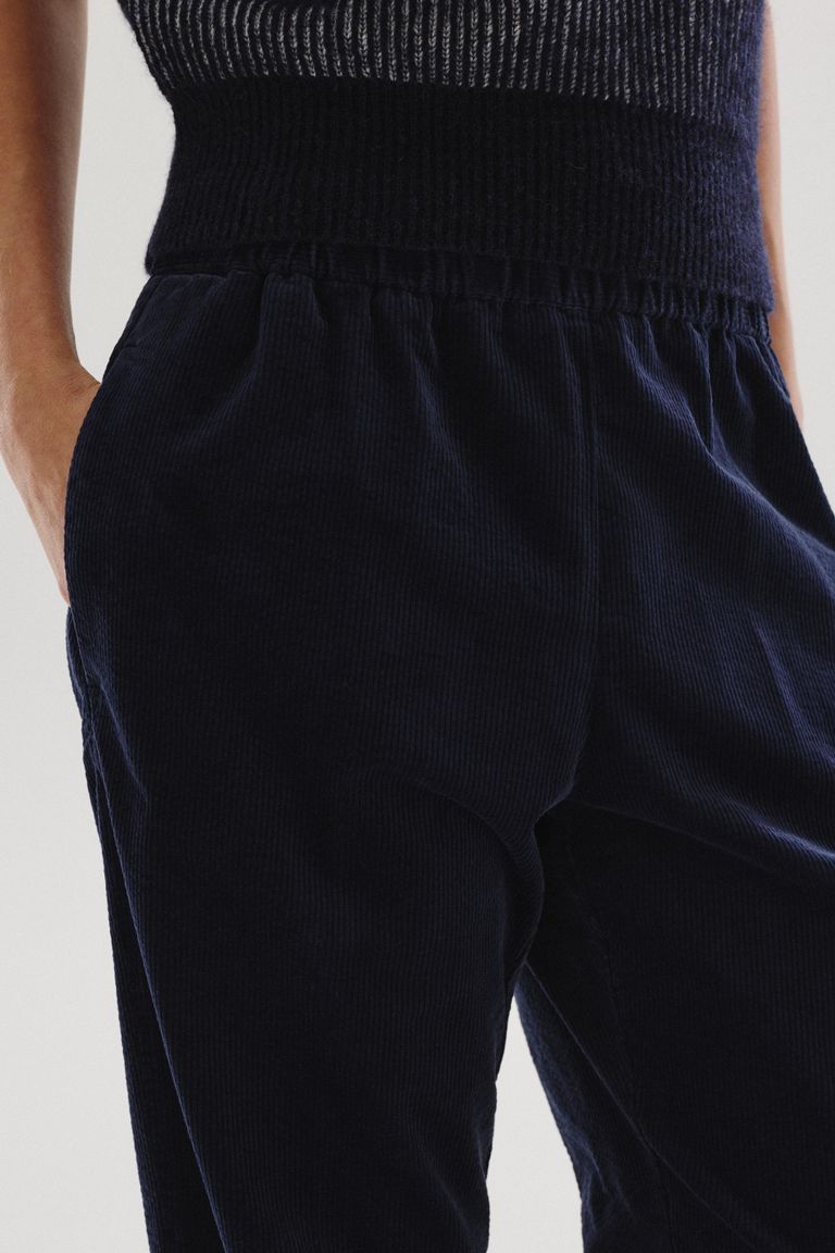 Corduroy jogging trousers dark blue