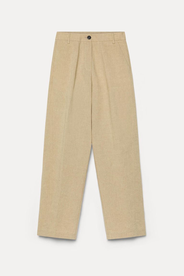 Pantalone in panamino di cotone e lino