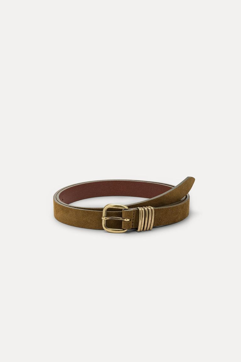 Suede leather belt