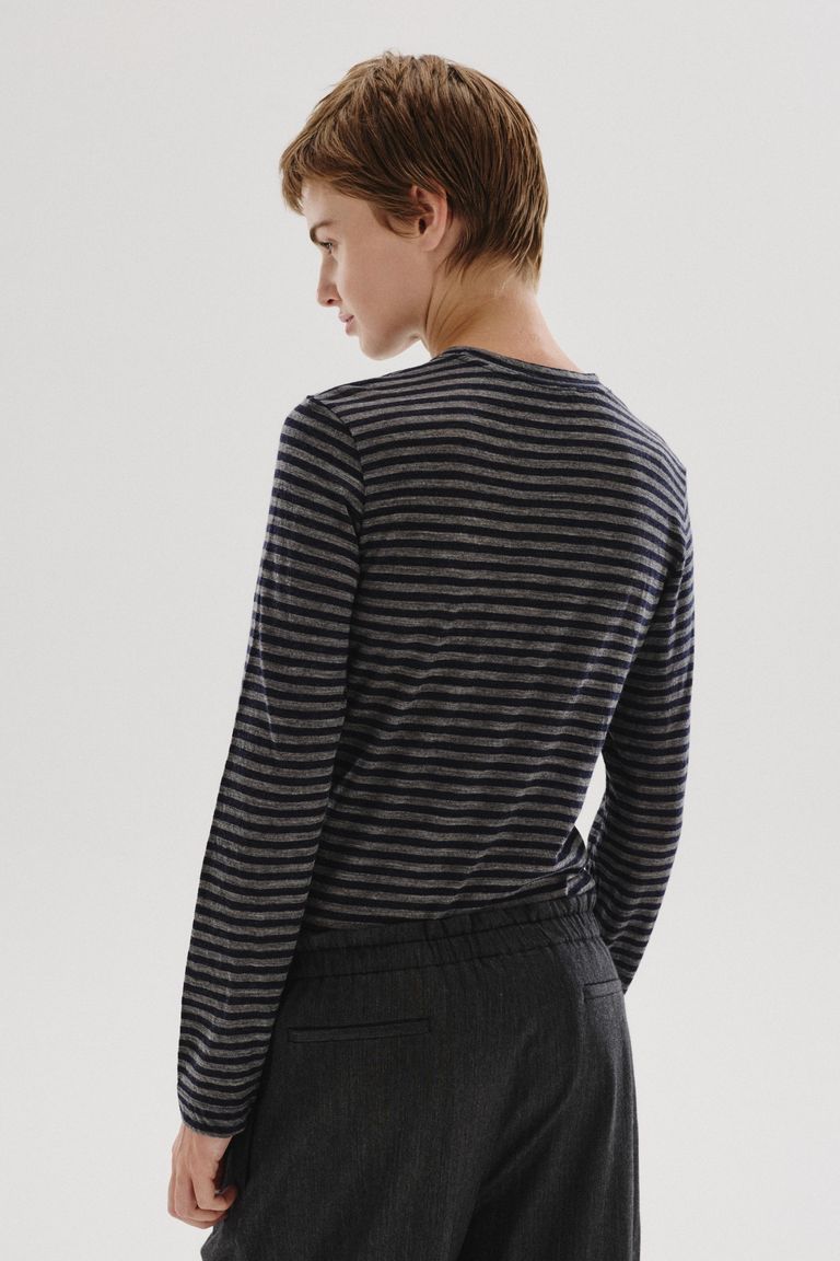 Striped wool jersey T-shirt