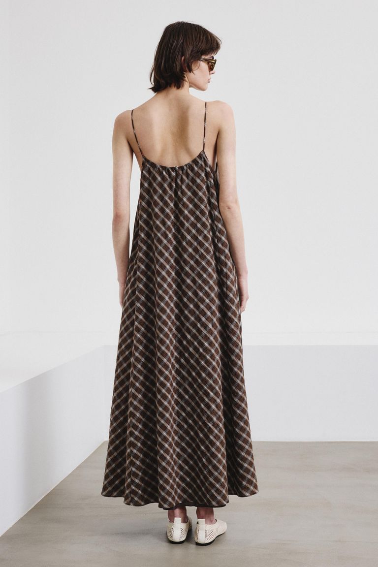 Cotton madras dress cocoa