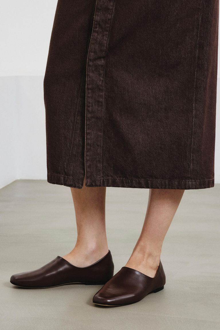 Nappa Leather Slippers mahogany
