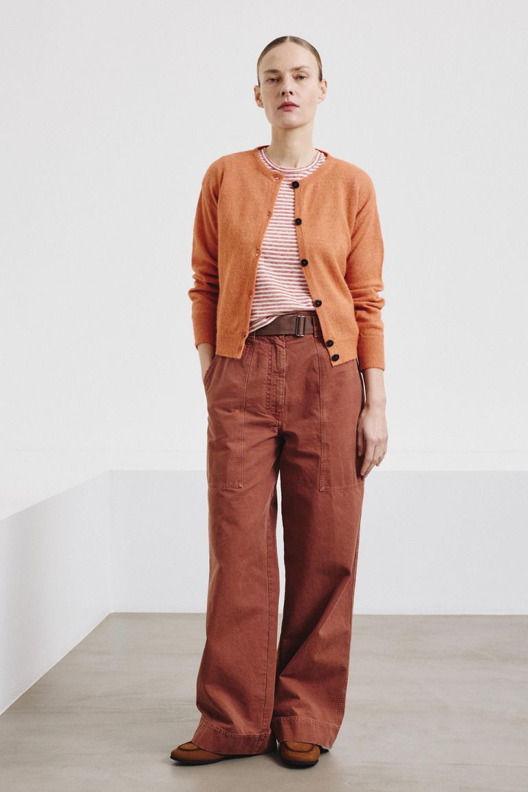 Cargo-style cotton panama trousers canyon