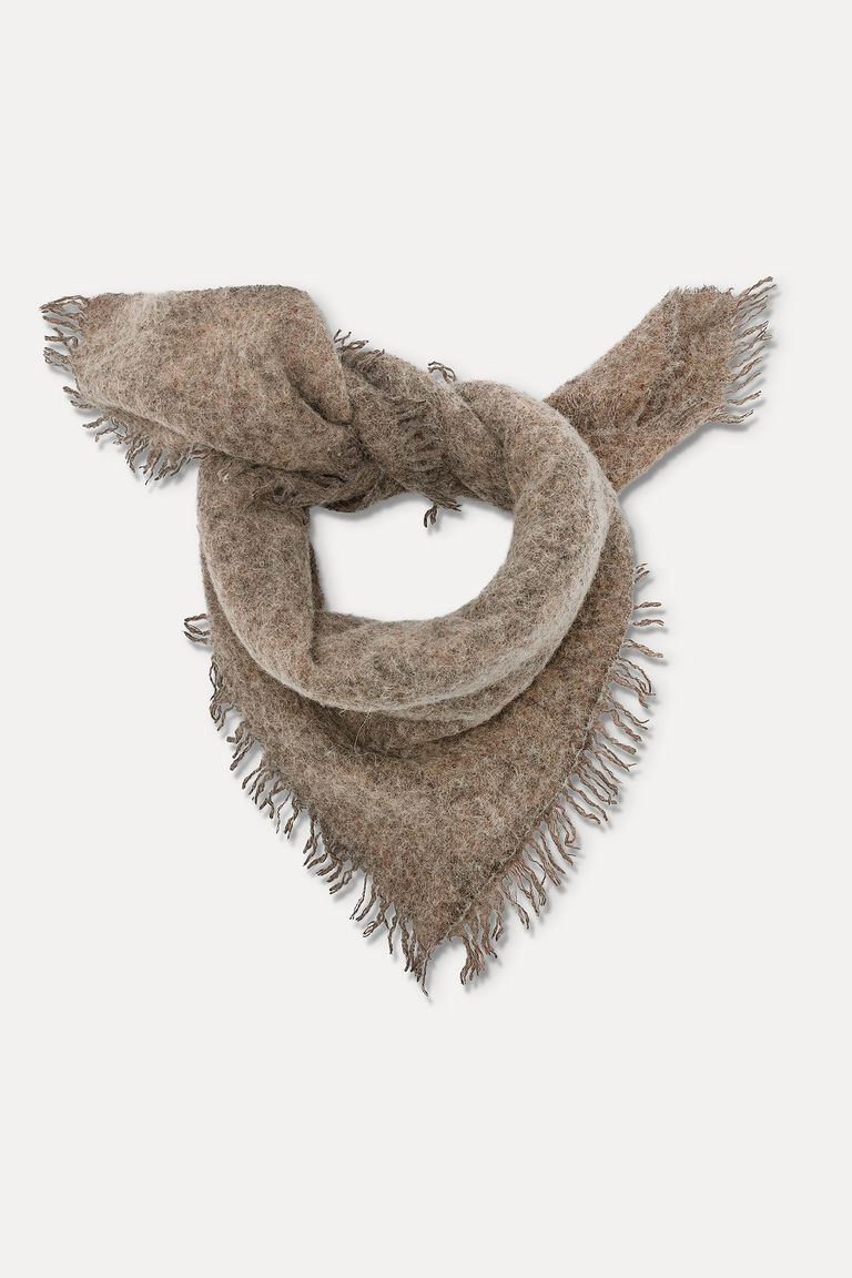 Alpaca and wool knit scarf