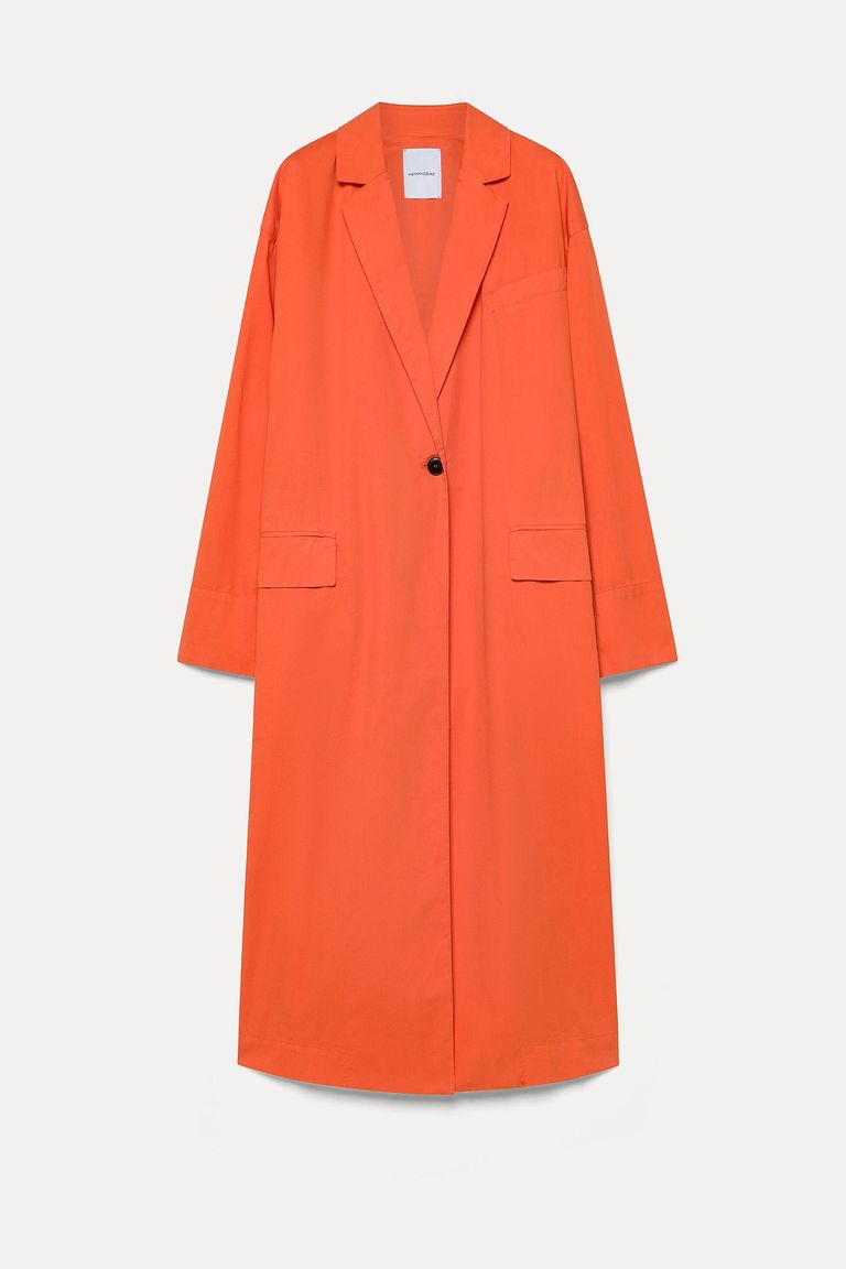 Cotton gabardine coat lobster