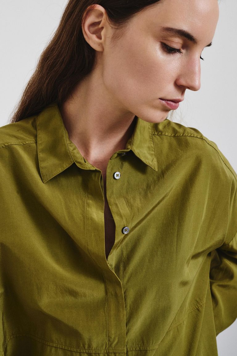 Habutai silk and cotton shirt