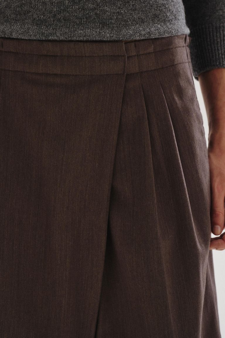 Cotton and wool flannel bermuda shorts dove grey