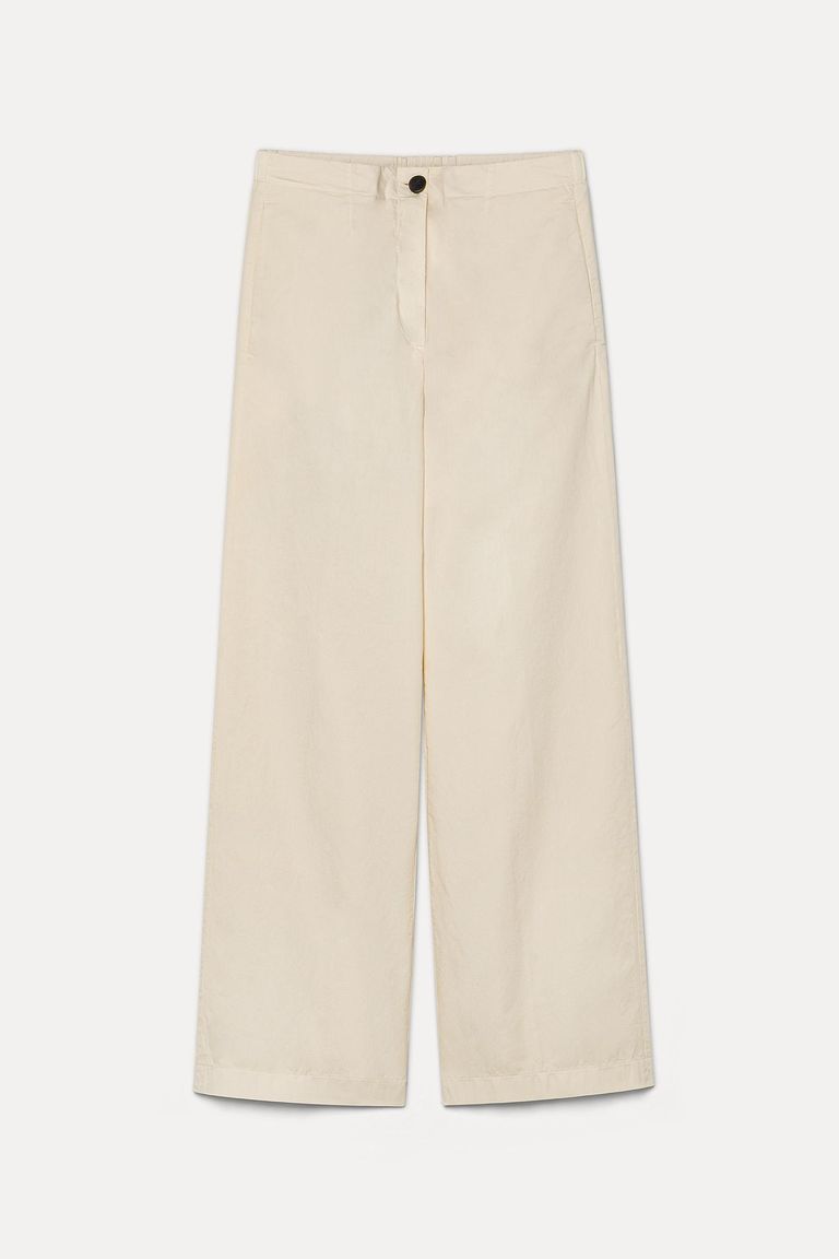 Iconic cotton gabardine trousers lime white