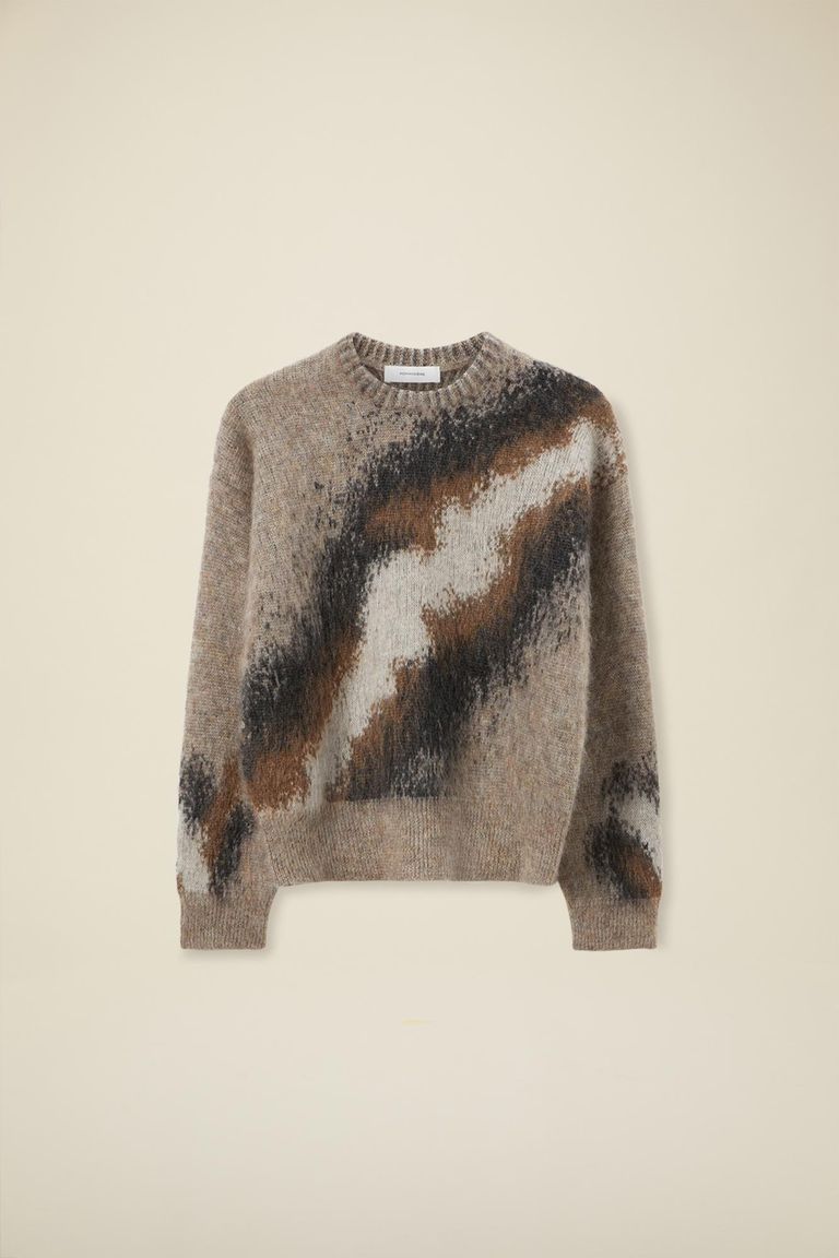 Girocollo jacquard in mohair
