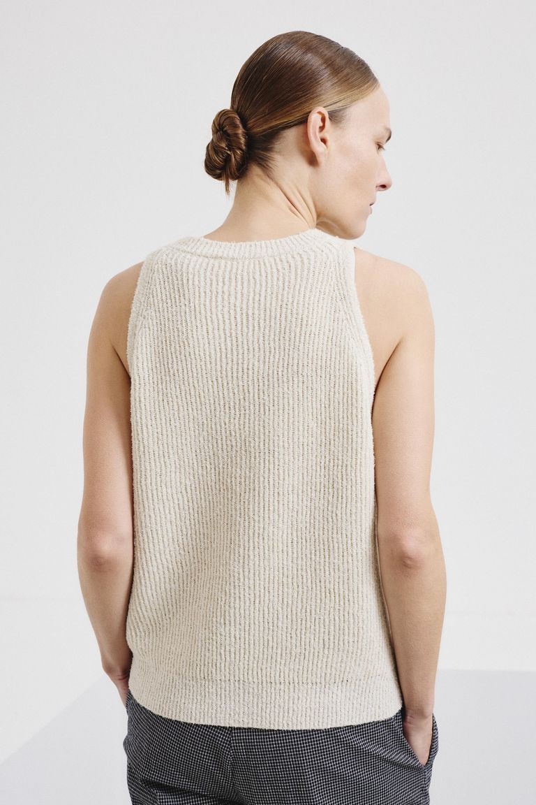Linen and cotton knit vest butter