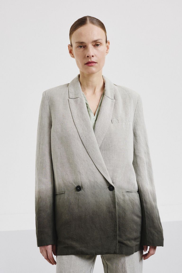 Dégradé slub cotton jacket olive
