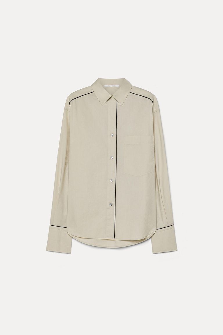 Chemise en popeline avec passepoil