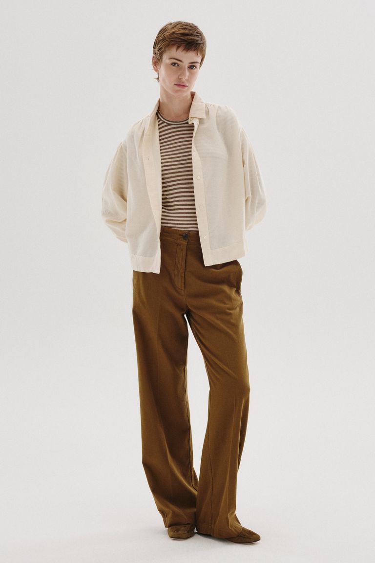 Iconic cotton and wool flannel trousers