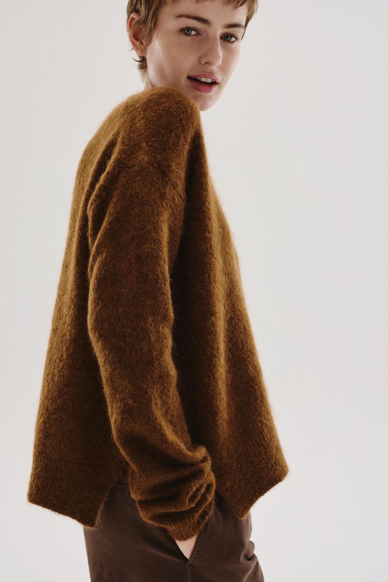 Crewneck mohair sweater