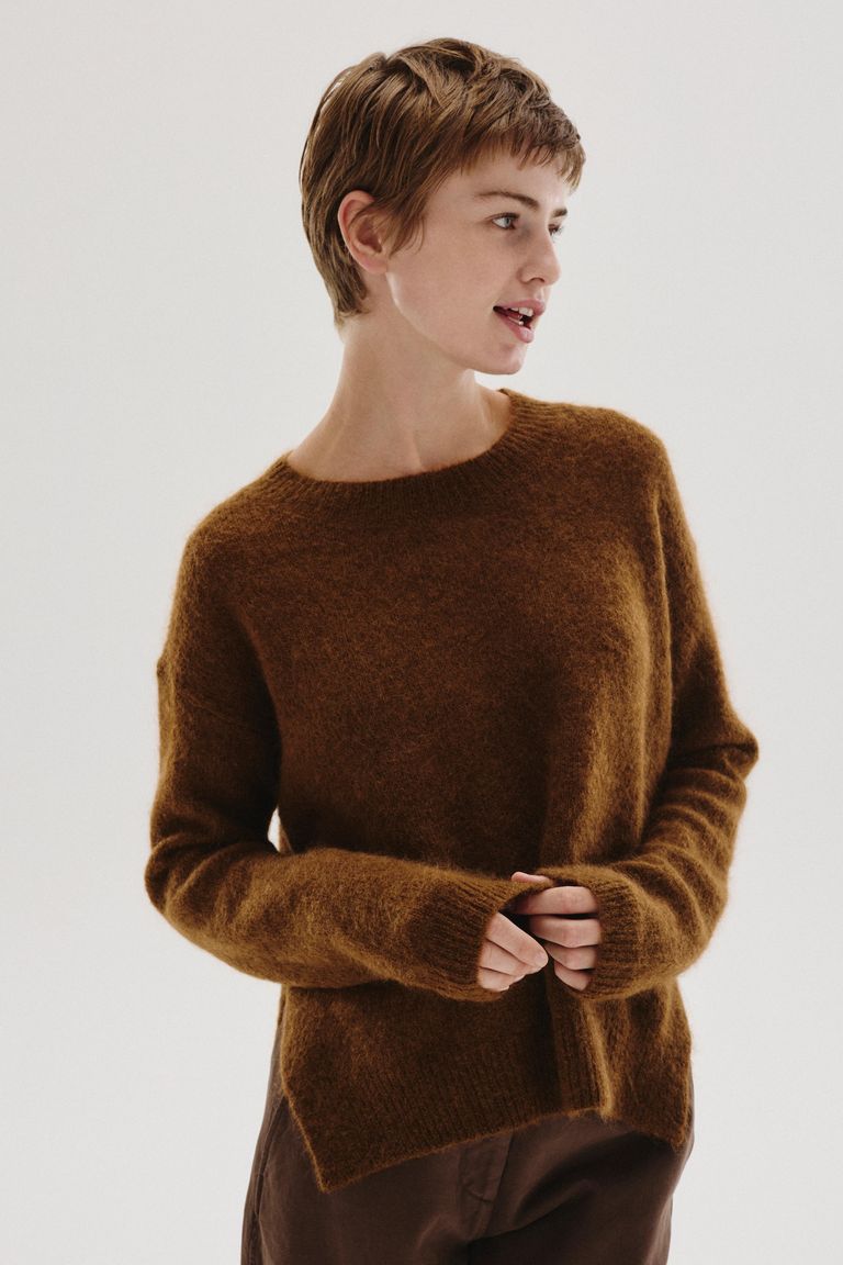 Crewneck mohair sweater