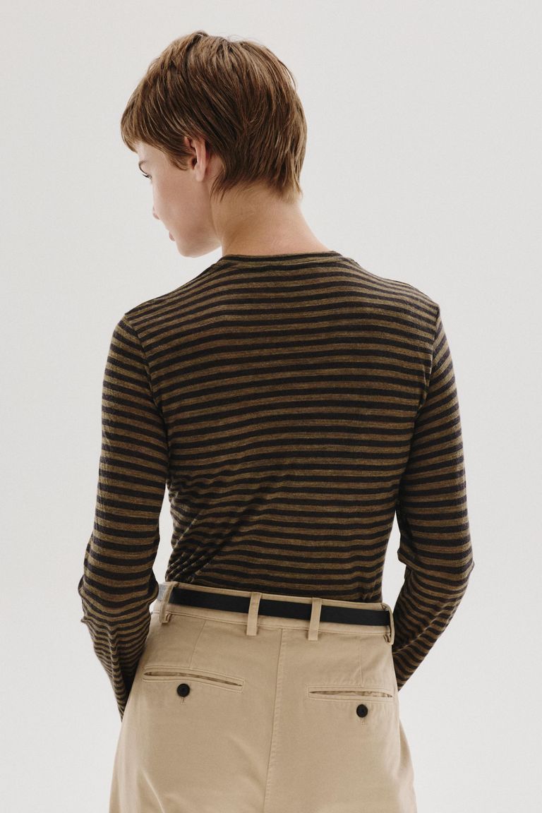 Striped wool jersey T-shirt
