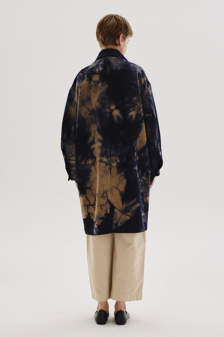 Manteau en drap de laine maltinto bleu marine