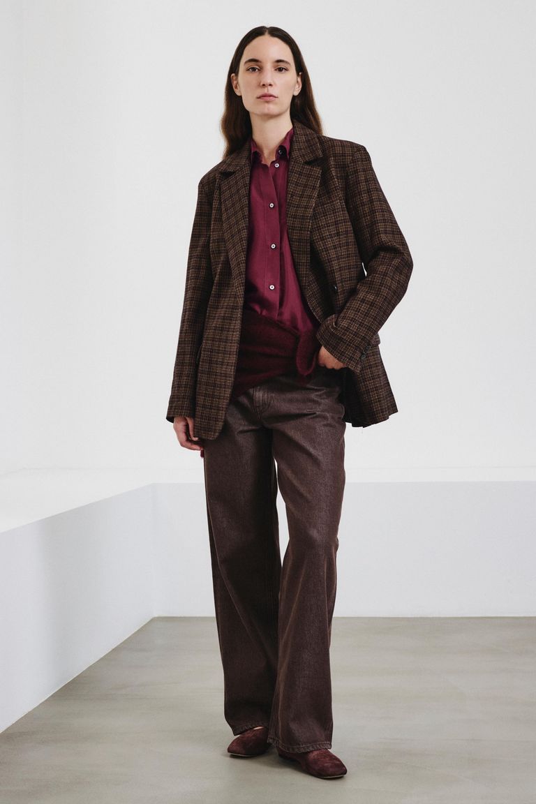 Silk twill shirt burgundy