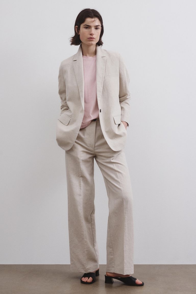 Veste en twill de coton et lin