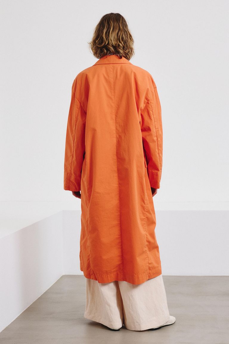 Cotton gabardine coat lobster