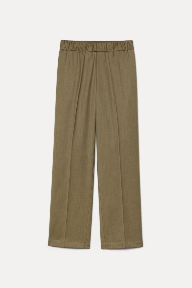 Mélange cotton and wool flannel jogging trousers