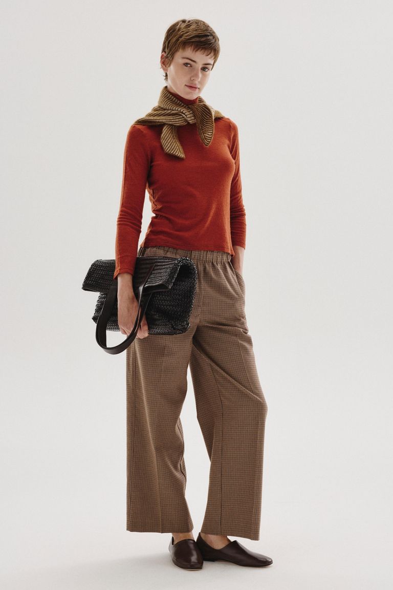 Wool jersey high-neck T-shirt