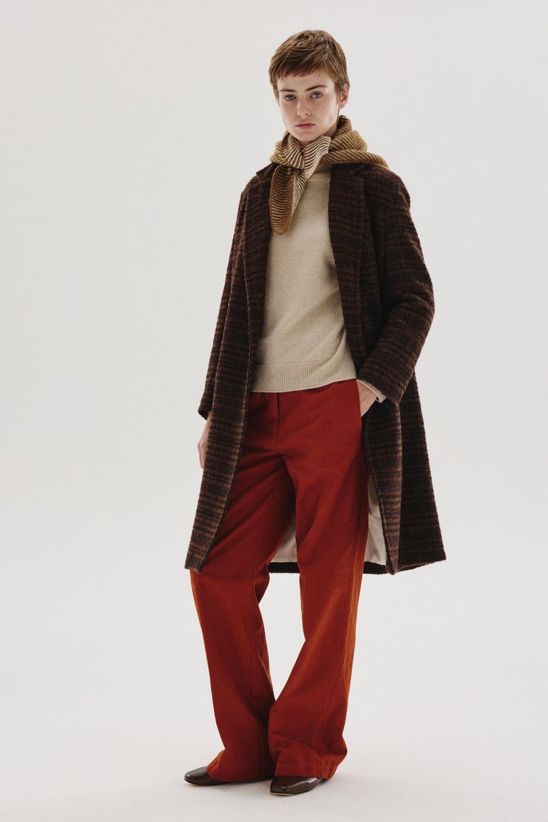 Crewneck sweater in stockinette stitch wool and cashmere