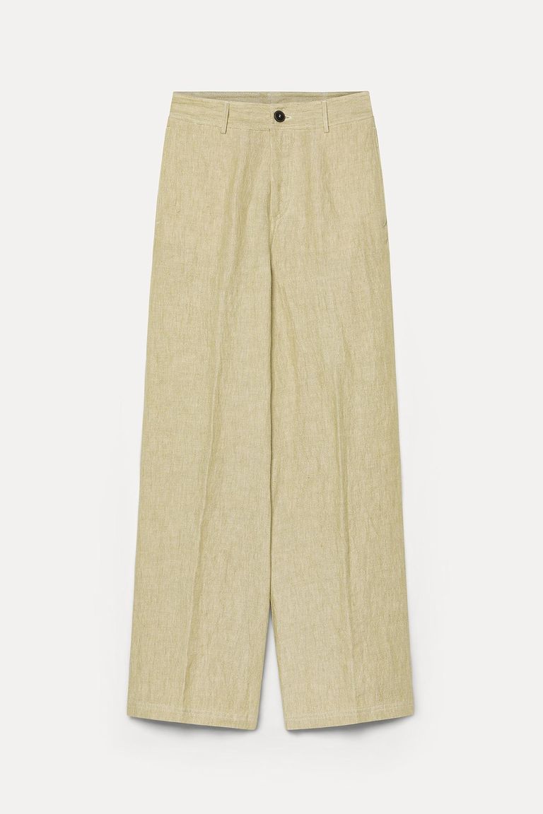 Pantalon en twill de lin et coton.