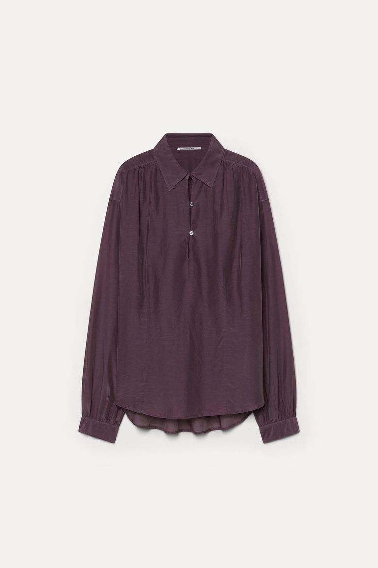 Chemise en mousseline de coton et soie