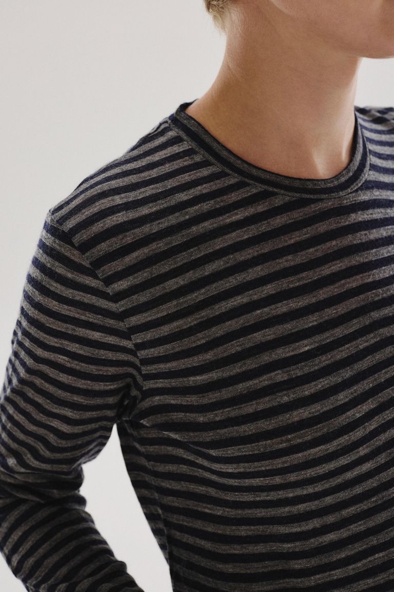 Striped wool jersey T-shirt
