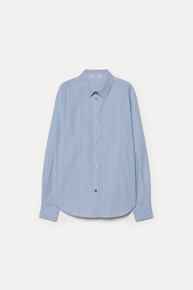Camicia in popeline rigato