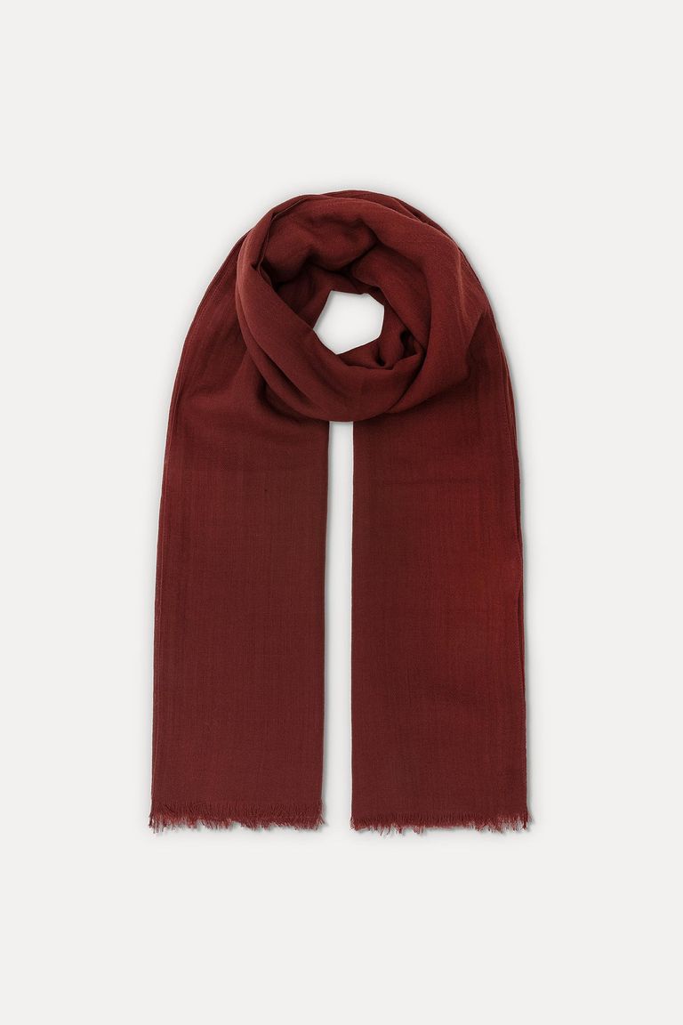 Pashmina in lana vergine crèpe burgundy