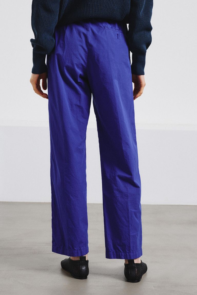 Cotton gabardine jogging trousers royal blue