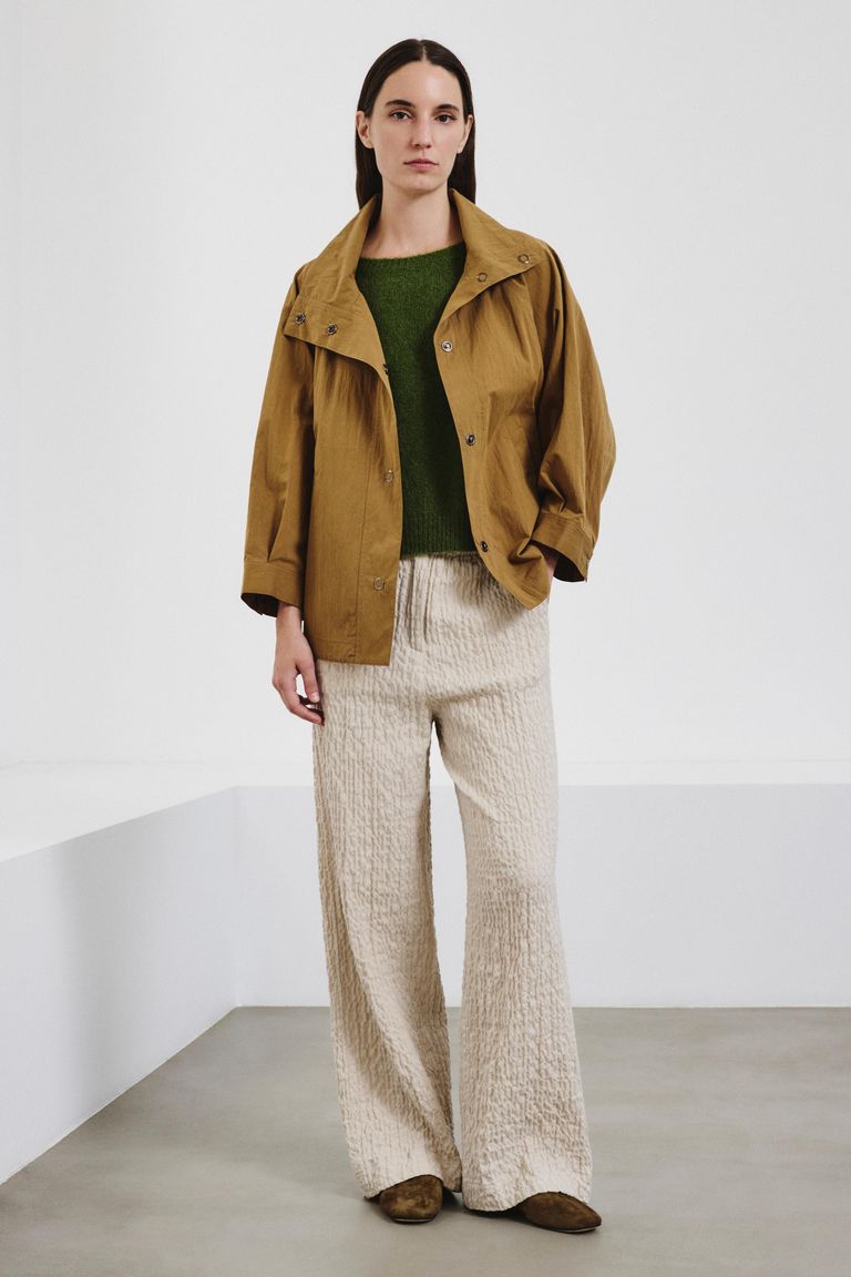 Short-sleeved mohair sweater seaweed green