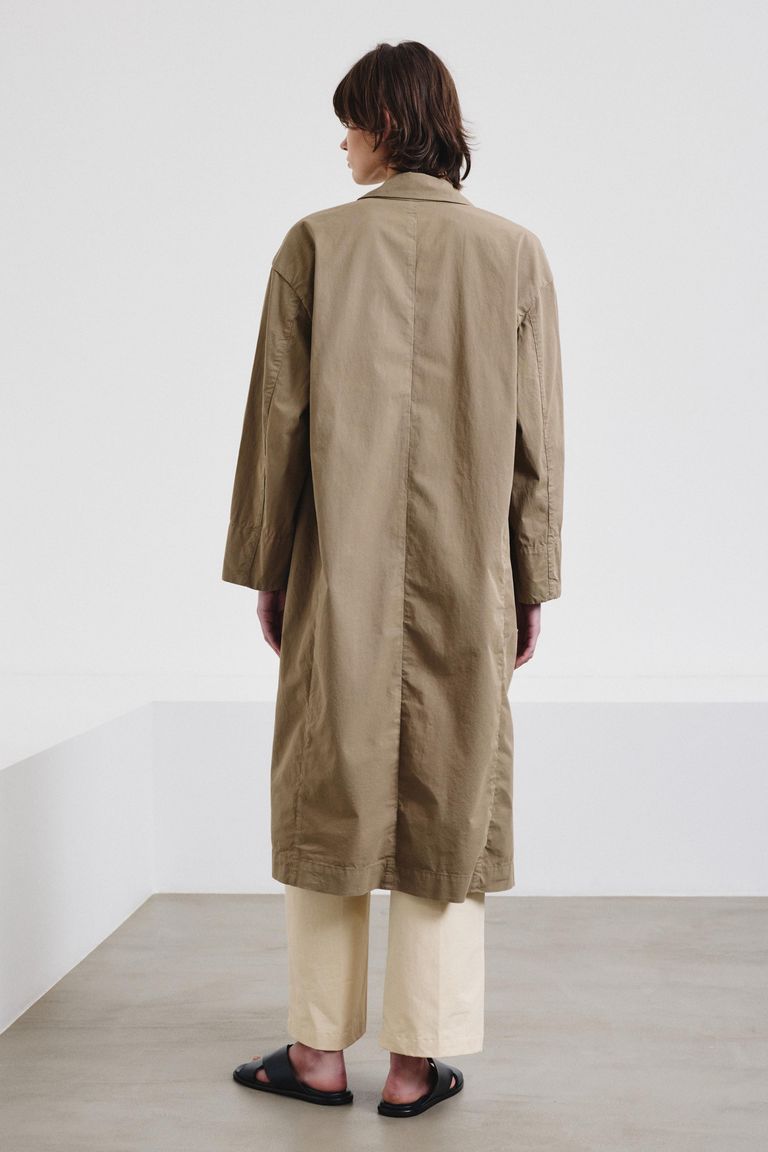Cotton gabardine coat dove grey