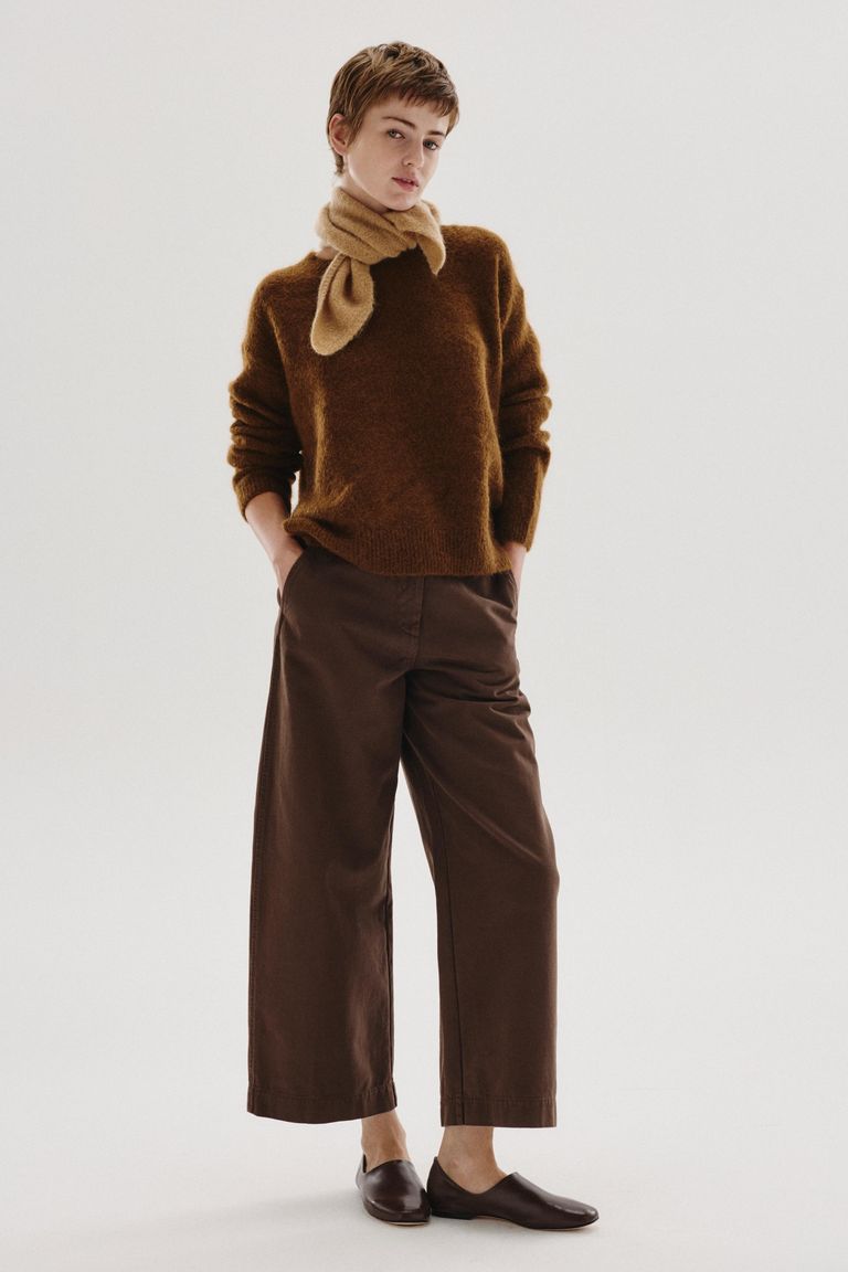 Mohair and wool knit scarf