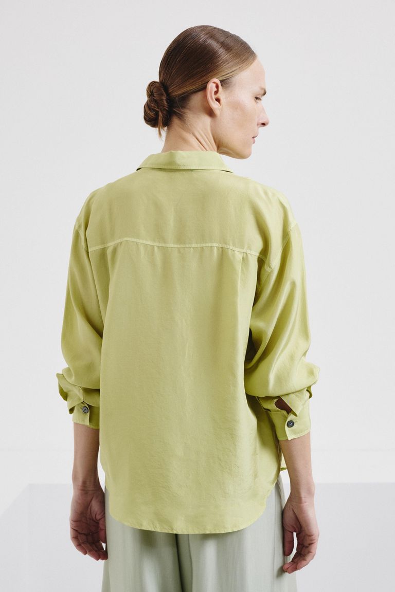 Silk habutai shirt wasabi