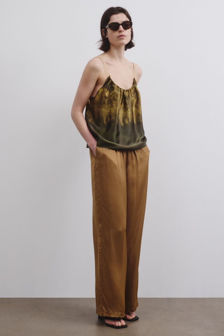 Top en satin imprimé