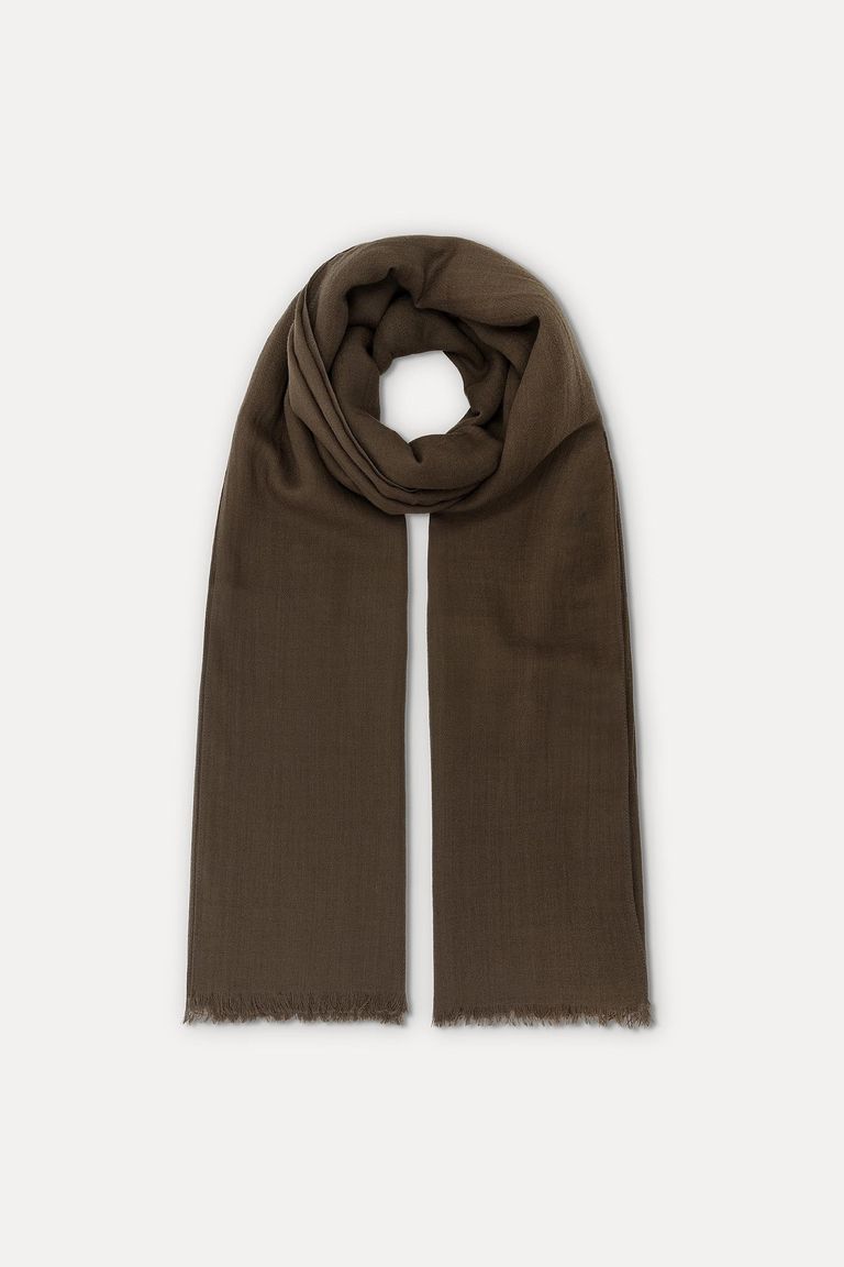 Pashmina in lana vergine crèpe foresta