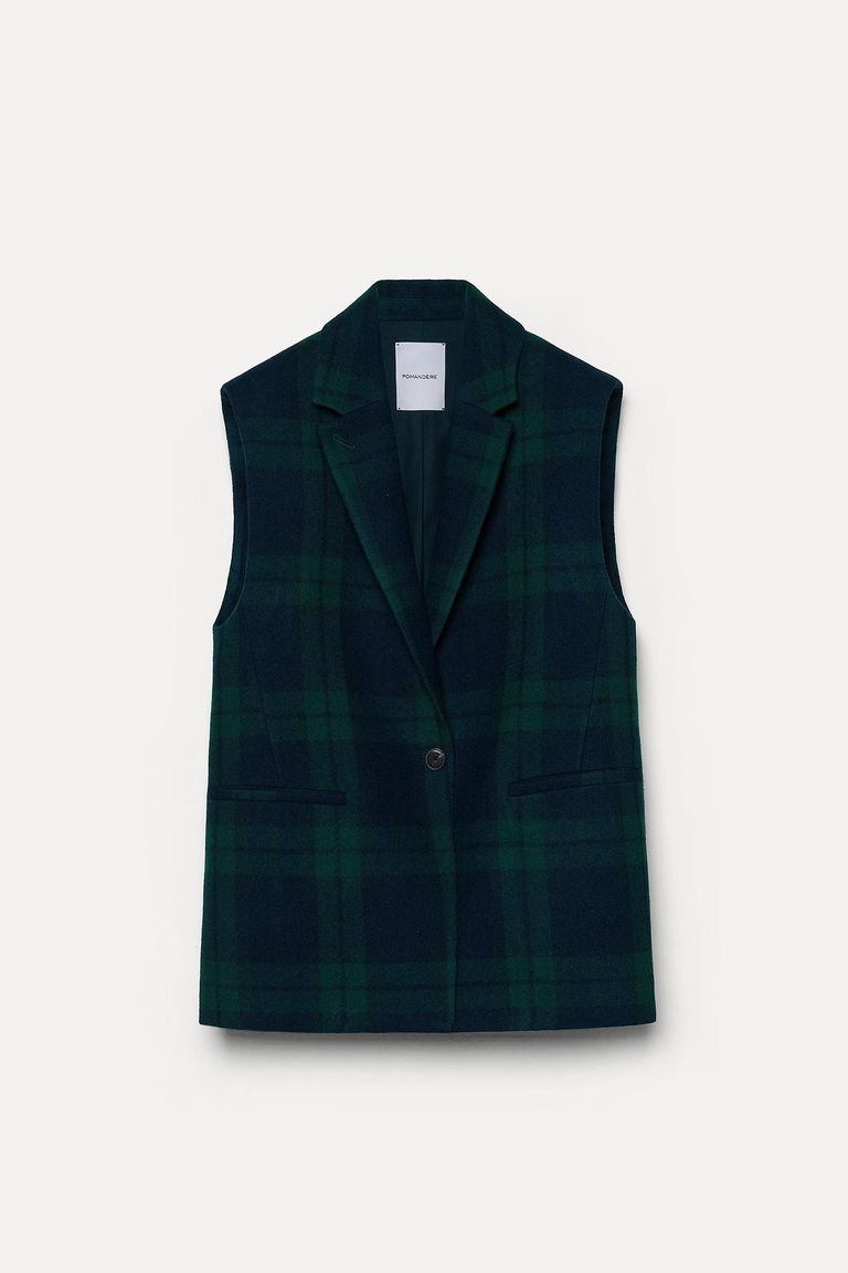 Gilet in tartan di pura lana