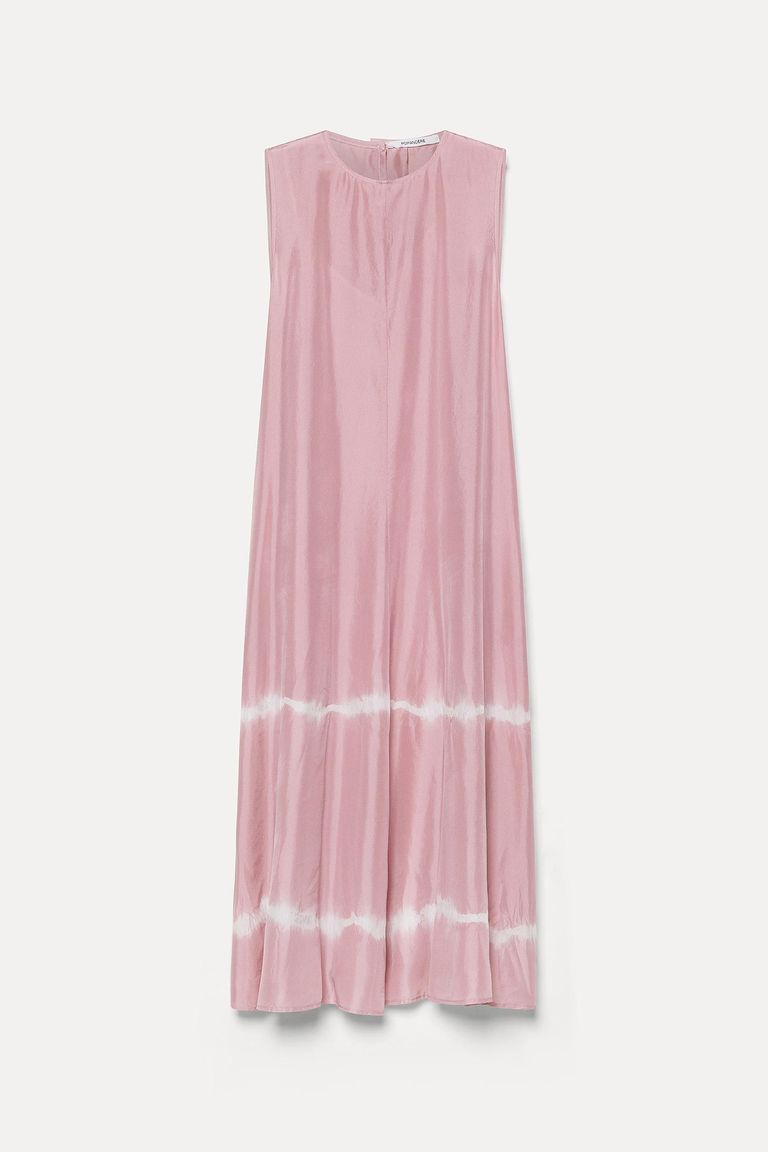 Robe en soie habutaï avec teinture à réserve magnolia