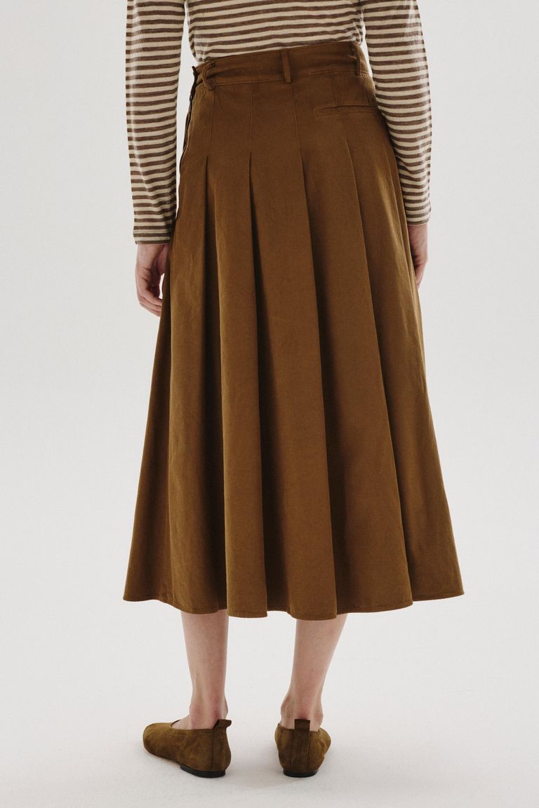 Cotton and wool flannel skirt