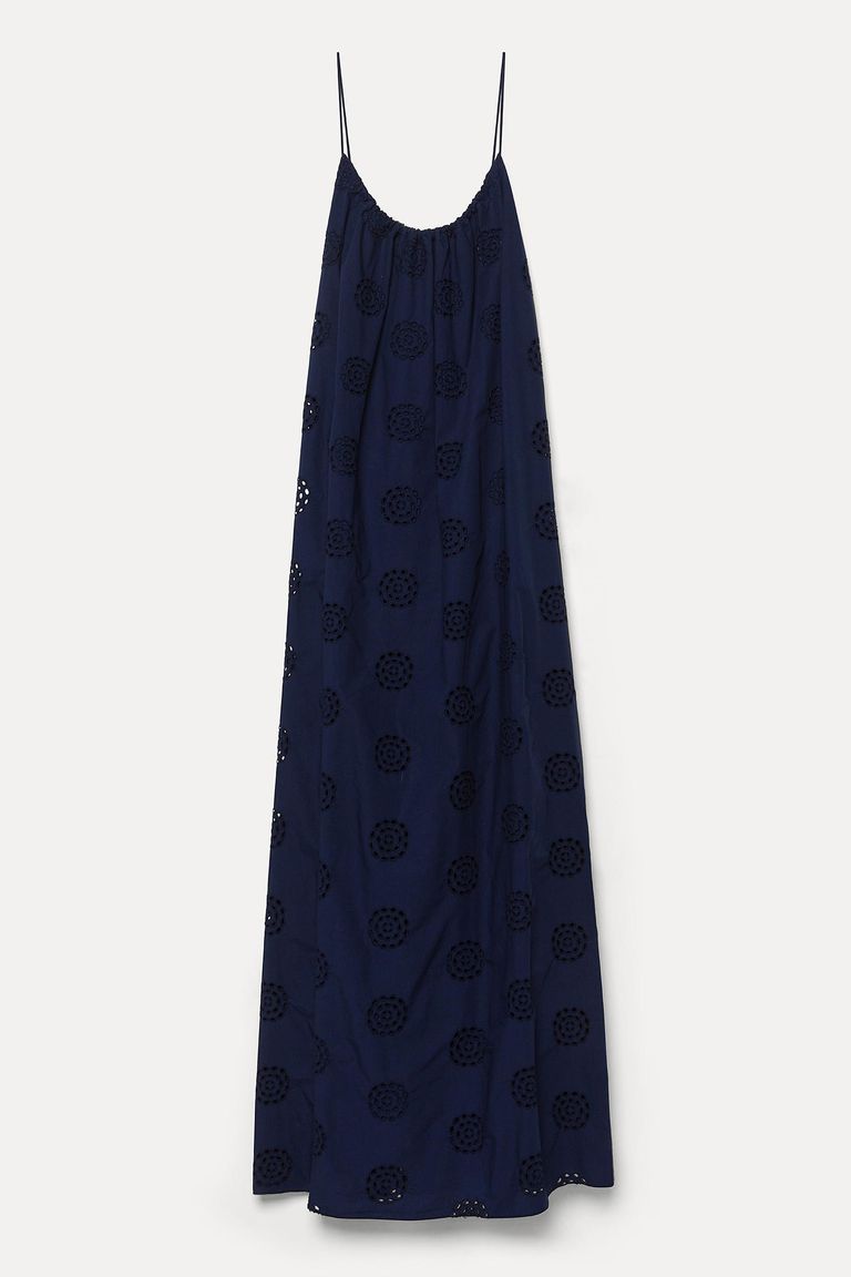 Cotton broderie anglaise dress midnight blue