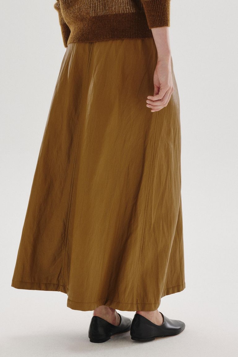 Crinkled faux leather skirt