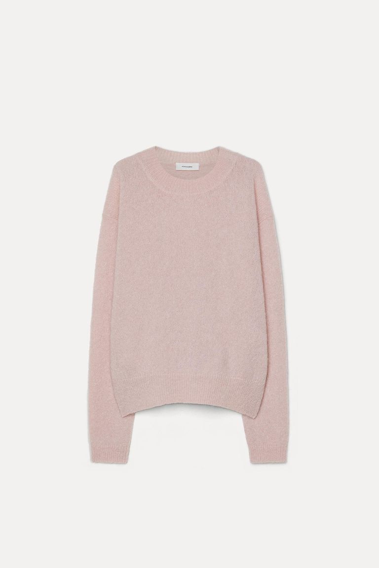 Crewneck mohair sweater antique pink
