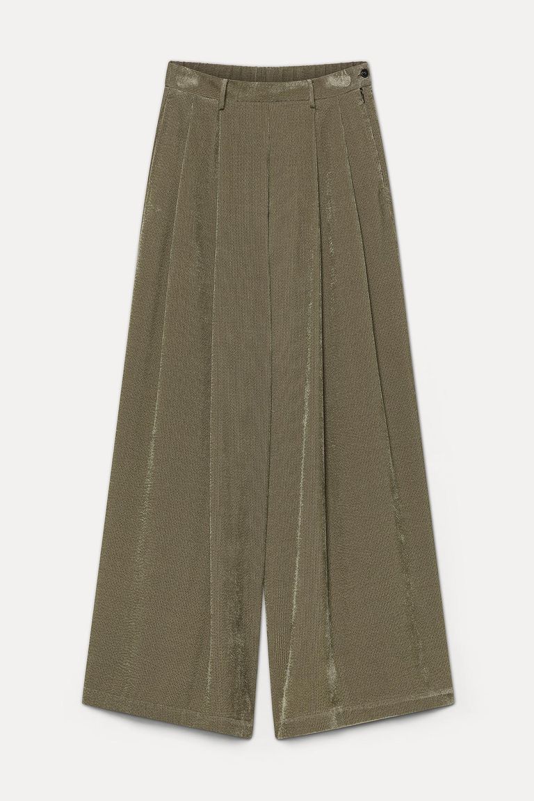 Wide-leg fluid corduroy trousers