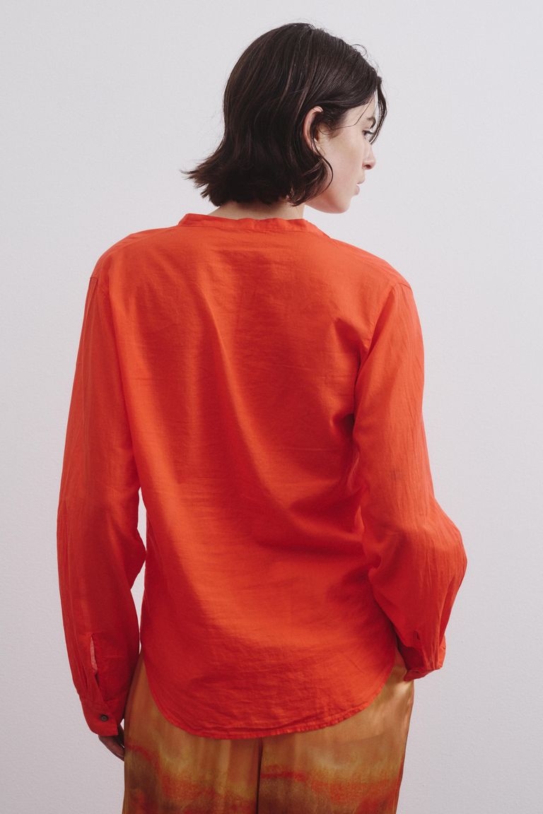 Camicia in mussola di cotone papavero