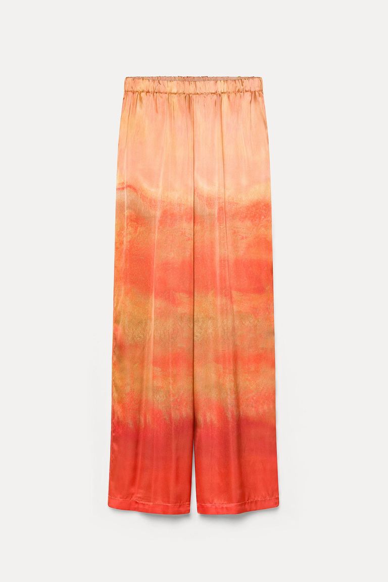 Pantalon en satin imprimé