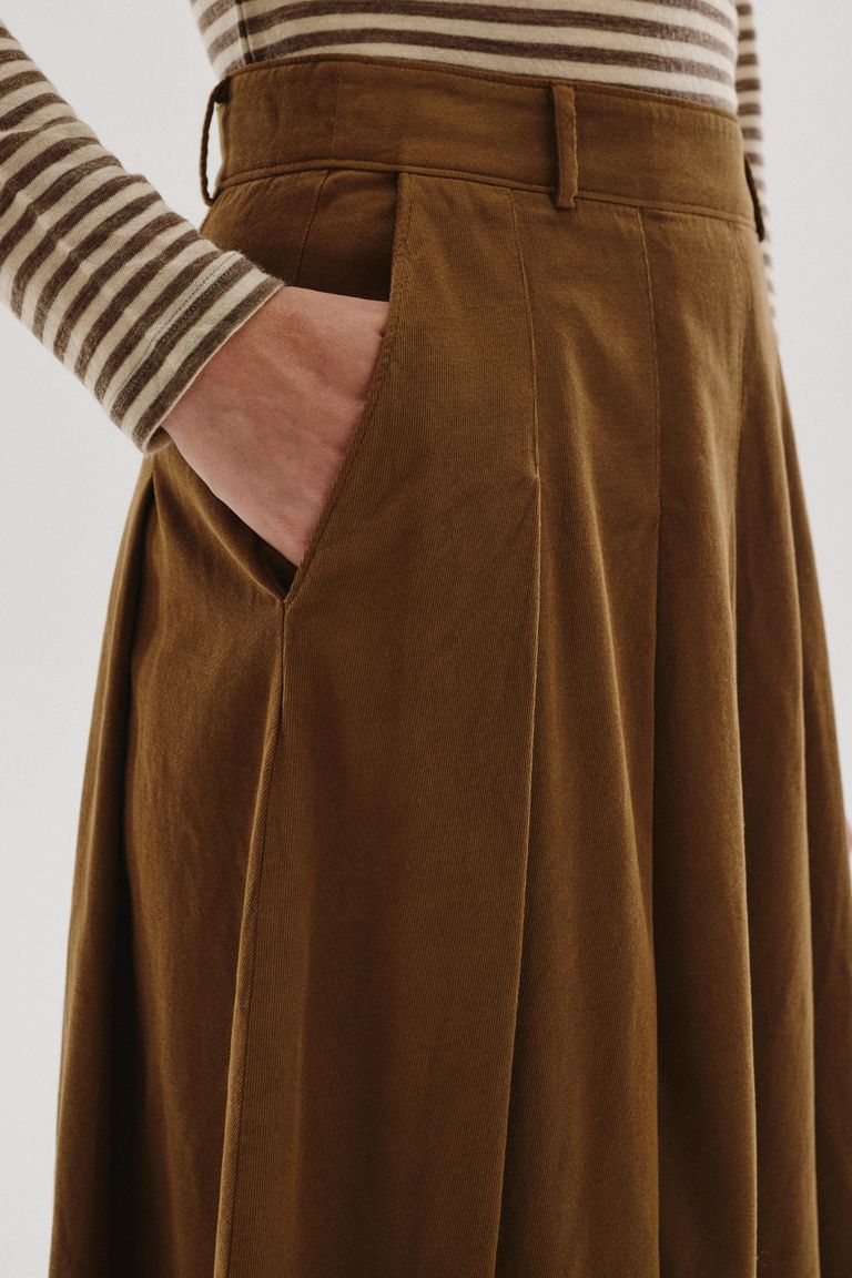 Cotton and wool flannel skirt