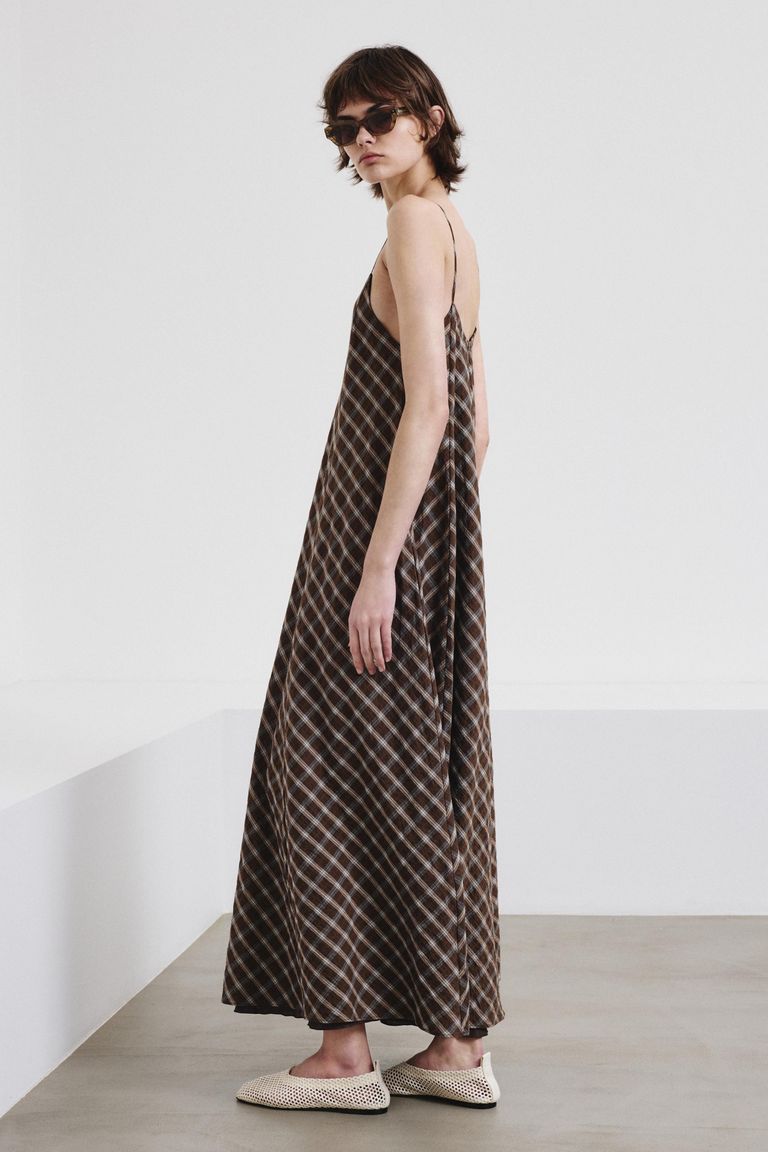 Cotton madras dress cocoa